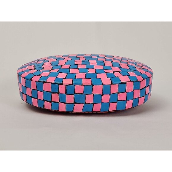 Ramla Mosaic Handmade Bag Pink Blue with Detachable Chain Strap Selling Sunset - Picture 7 of 16